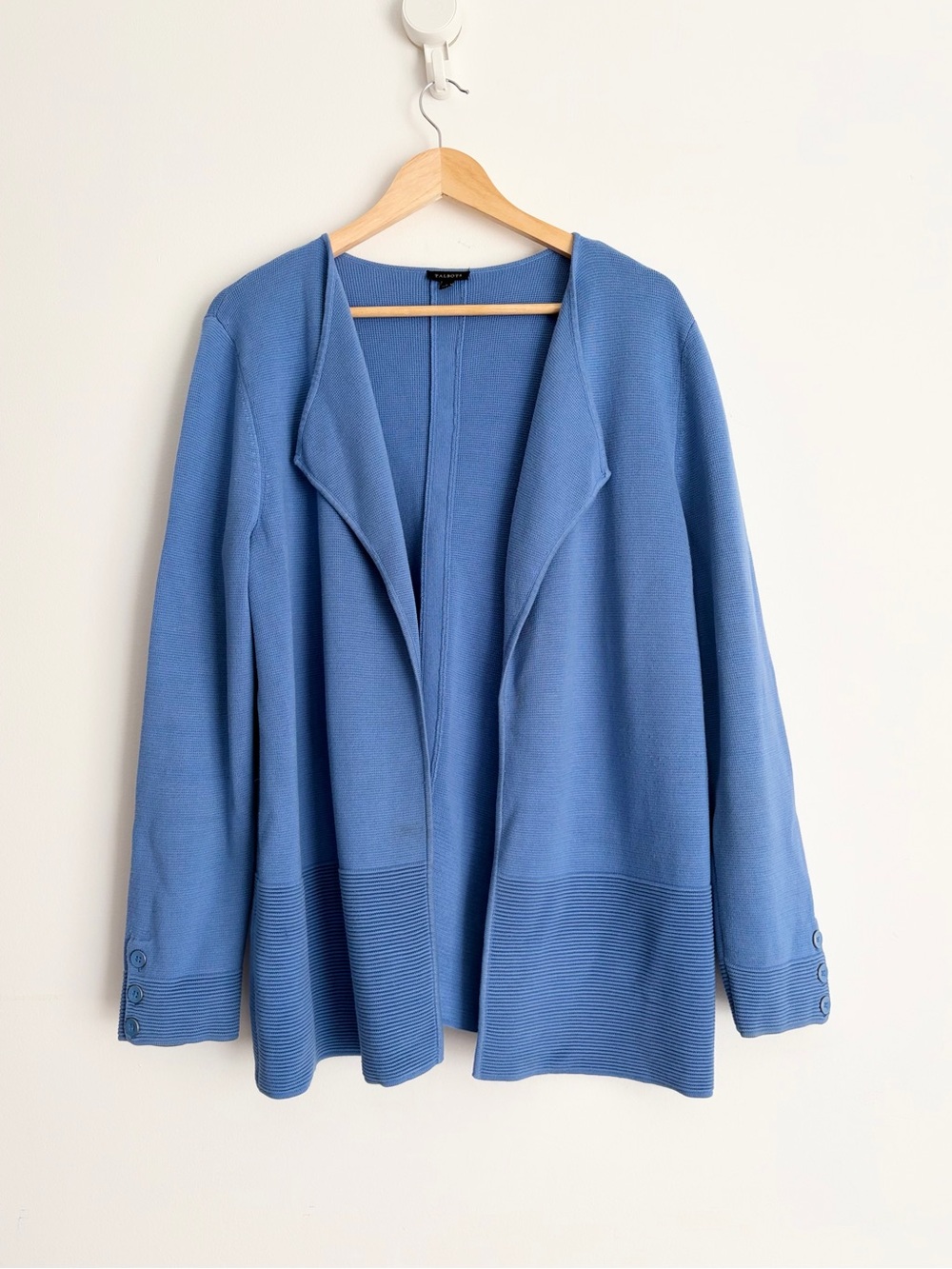 Talbots Periwinkle Blue Draped Cardigan Coastal Preppy L